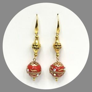 Orange & Gold Drop/Dangle Earrings